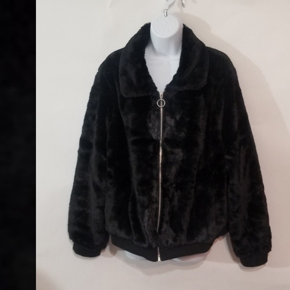 Faux Fur Bomber Jacket - Picture 2 of 8